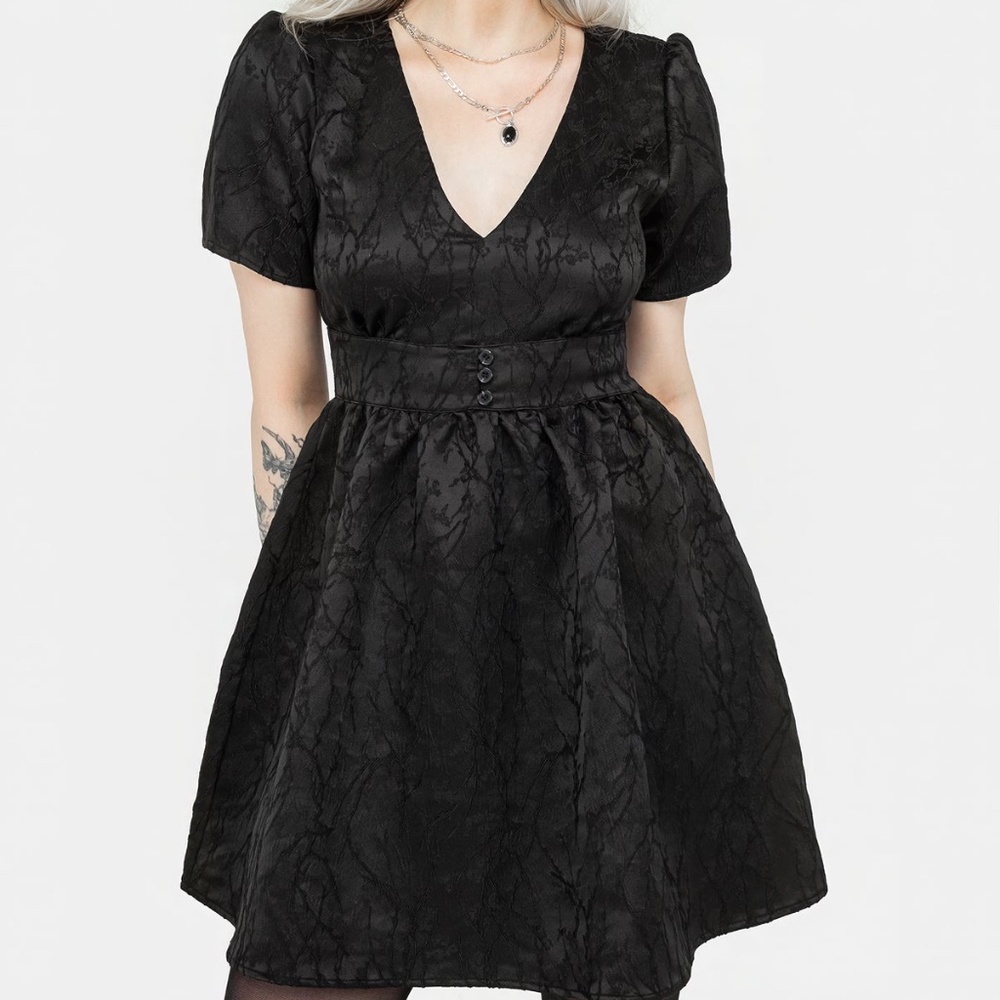 Disturbia Fracture V-Neck Mini Dress